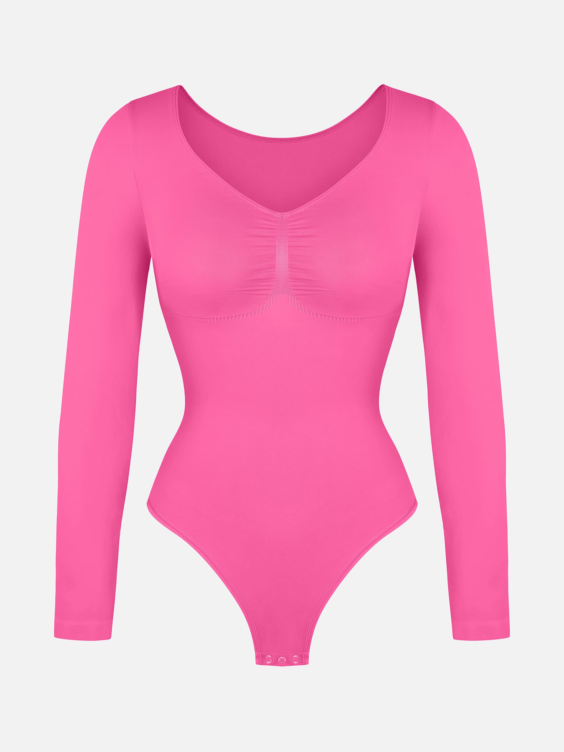 Lume Lingerie Seamless Long Sleeve Tummy Control Thong Bodysuit