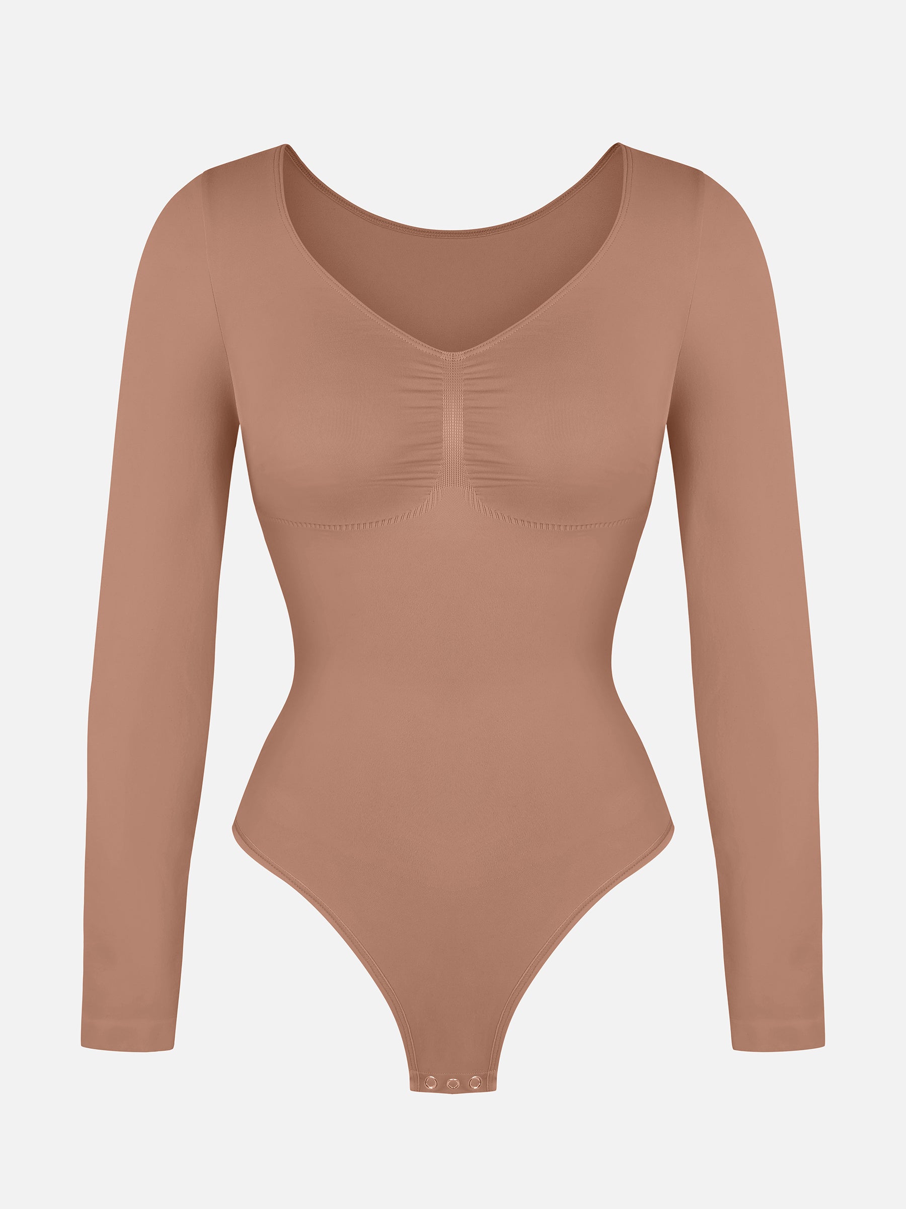 Lume Lingerie Seamless Long Sleeve Tummy Control Thong Bodysuit