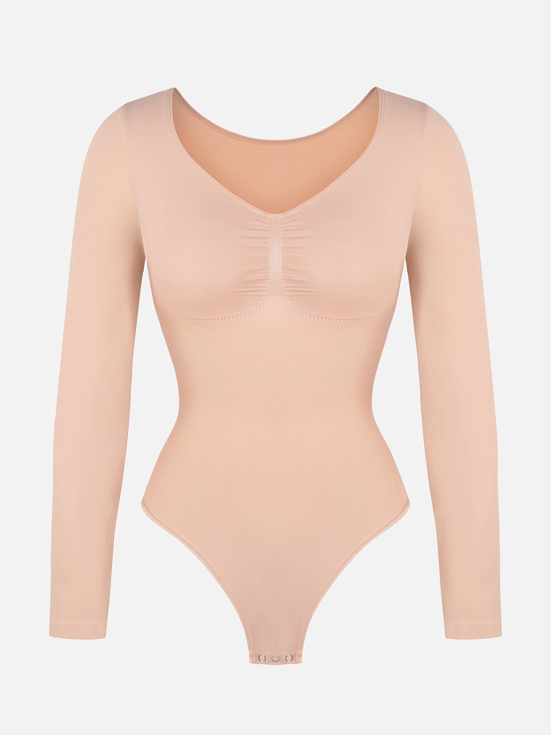 Lume Lingerie Seamless Long Sleeve Tummy Control Thong Bodysuit
