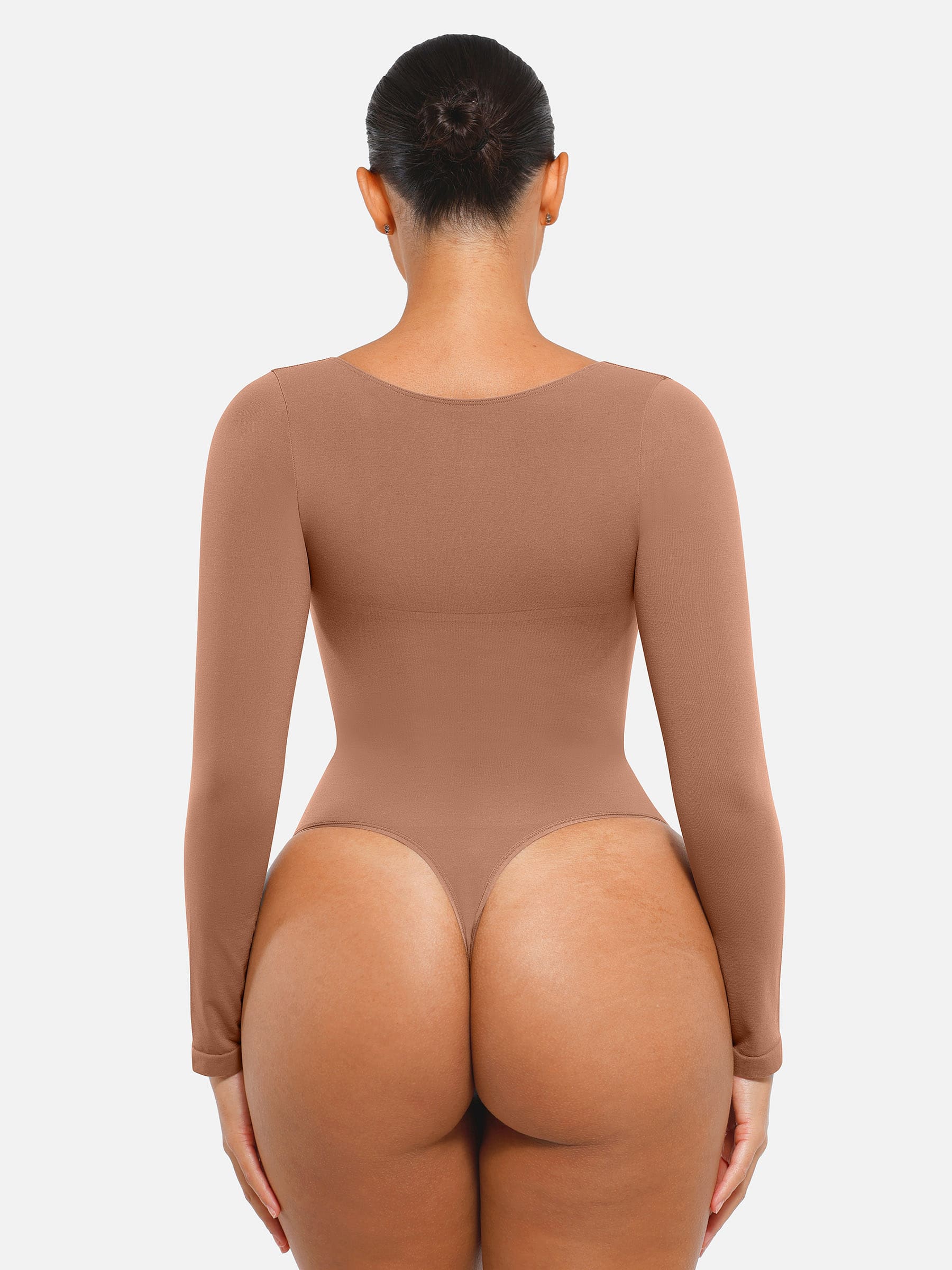 Lume Lingerie Seamless Long Sleeve Tummy Control Thong Bodysuit