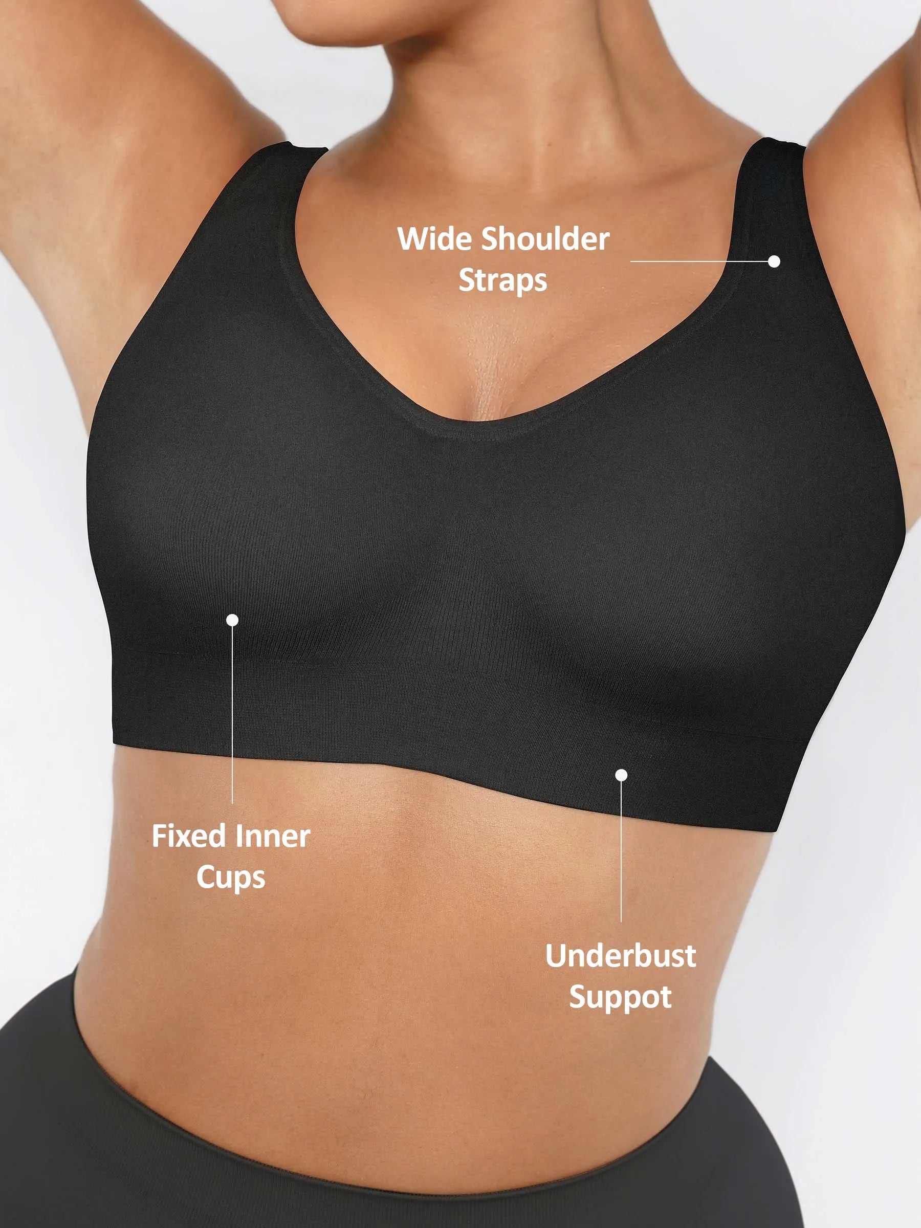 Lume lingerie Built-in Soft Cups Full Coverage Wireless Bra