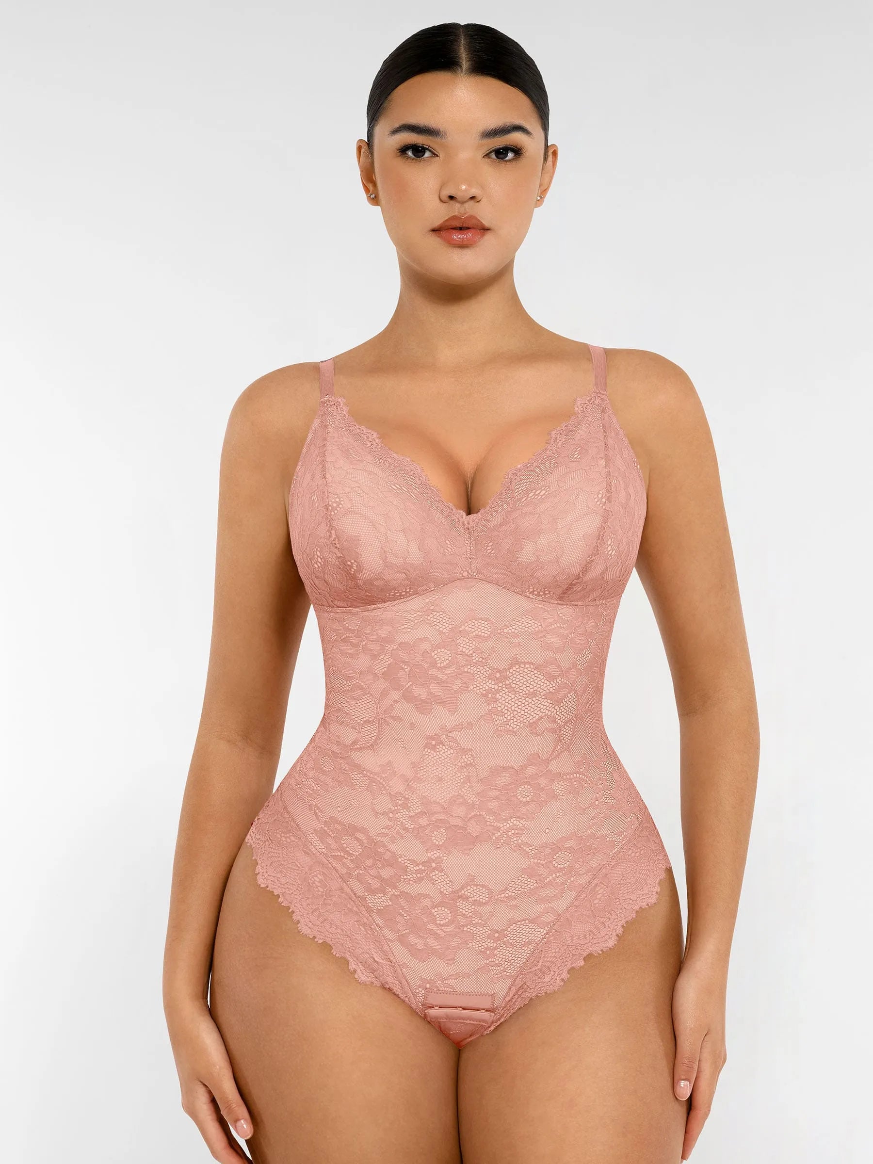 Lume Lingerie Lace V Neck Full Bodysuit