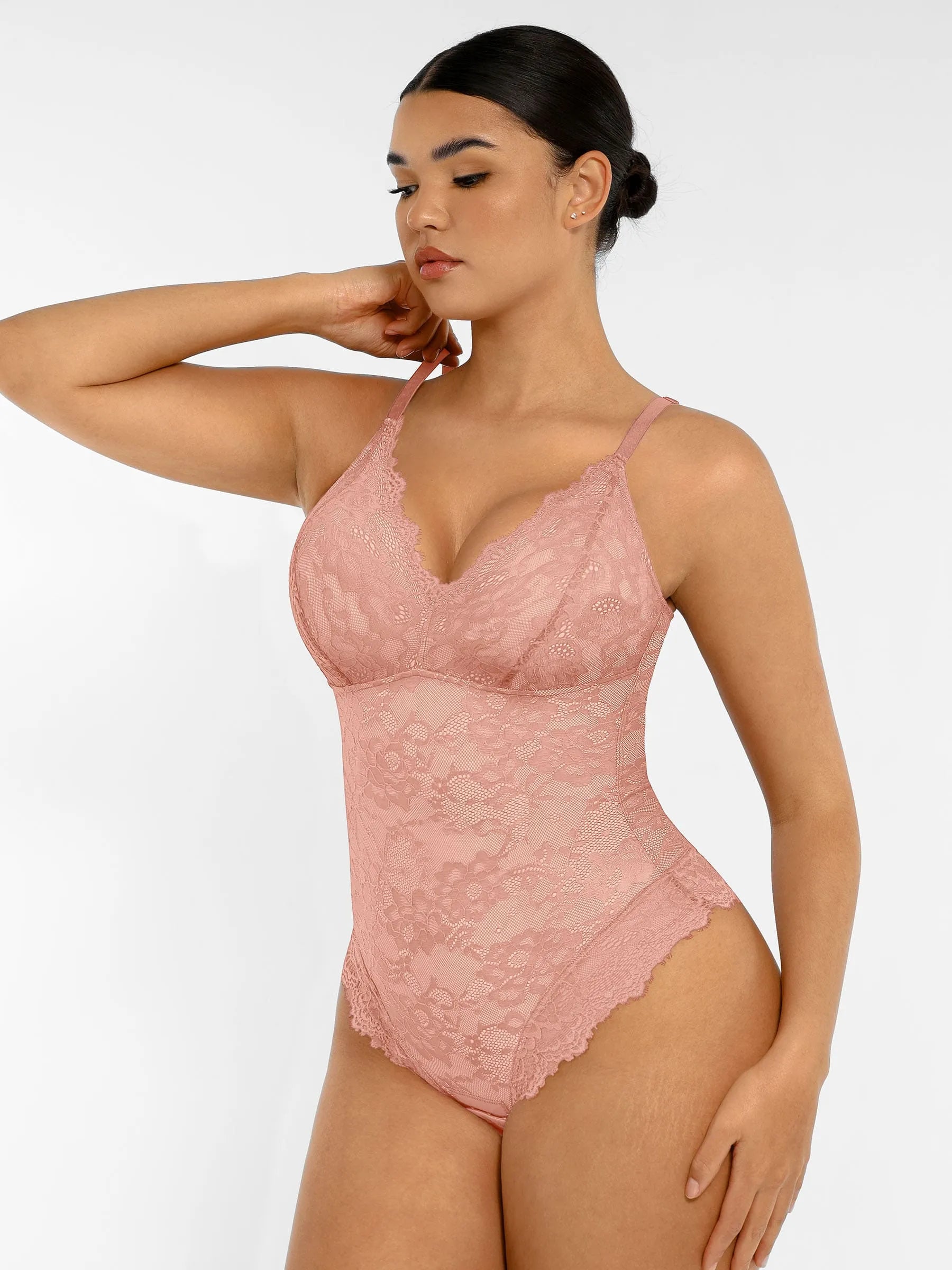 Lume Lingerie Lace V Neck Full Bodysuit