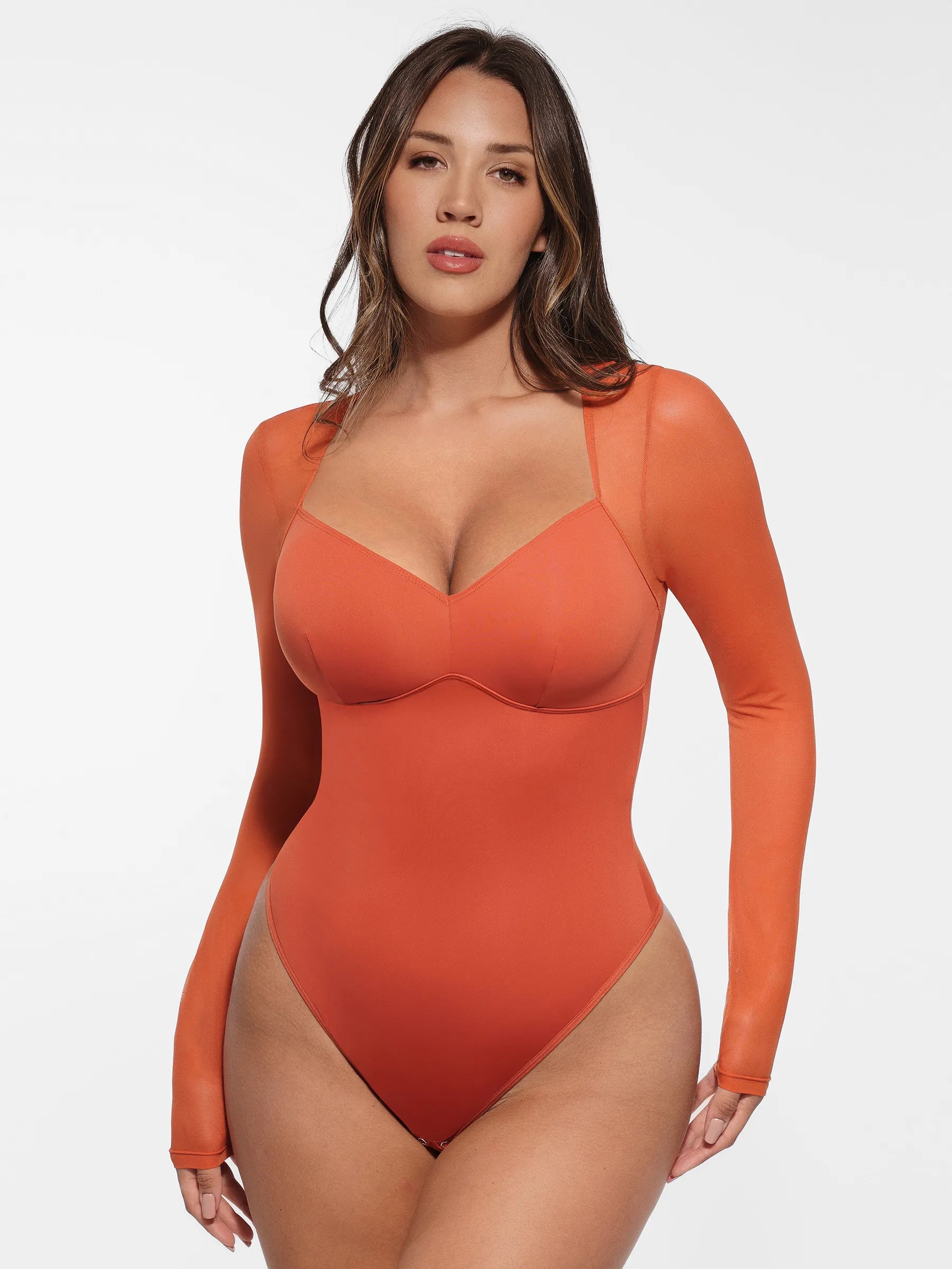 Lume Lingerie Mesh Panel V-Neck Bodysuit