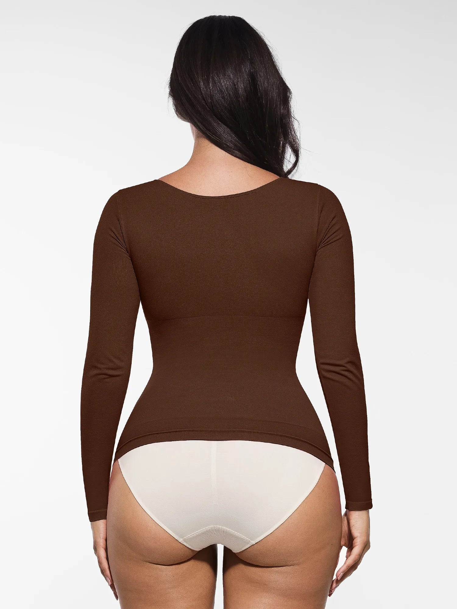Lume Lingerie Seamless Long Sleeve Tummy Control Thong Bodysuit