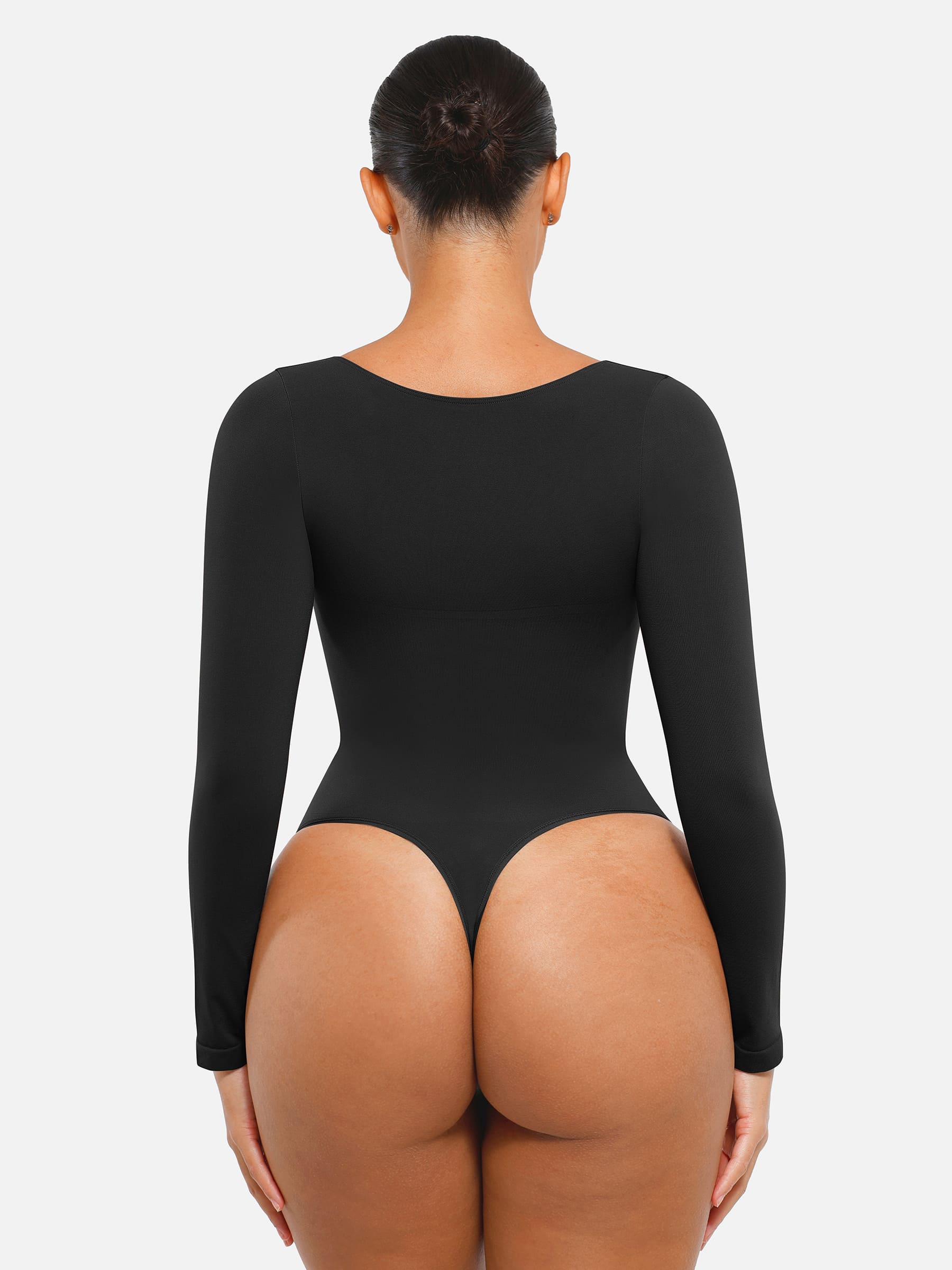 Lume Lingerie Seamless Long Sleeve Tummy Control Thong Bodysuit