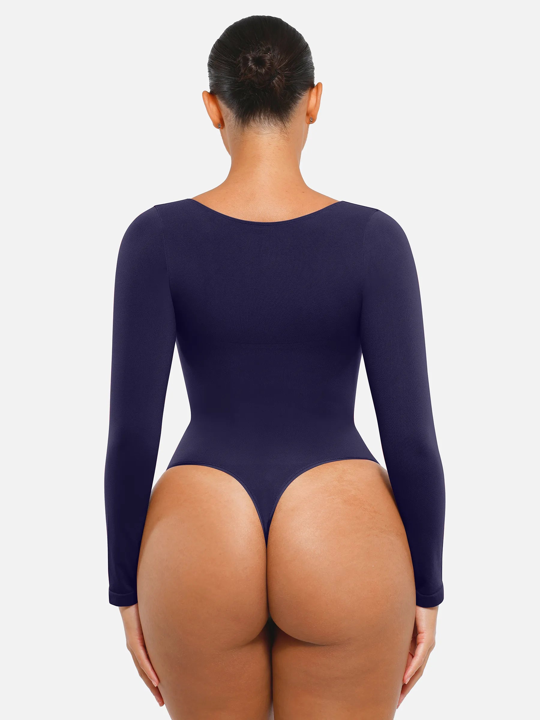 Lume Lingerie Seamless Long Sleeve Tummy Control Thong Bodysuit