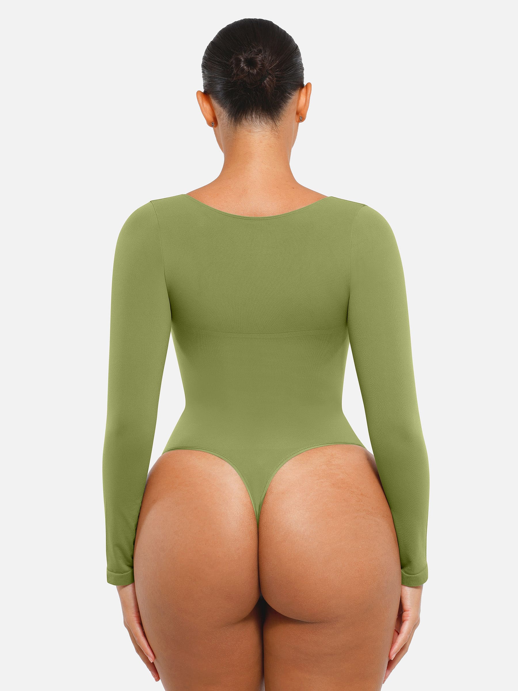 Lume Lingerie Seamless Long Sleeve Tummy Control Thong Bodysuit