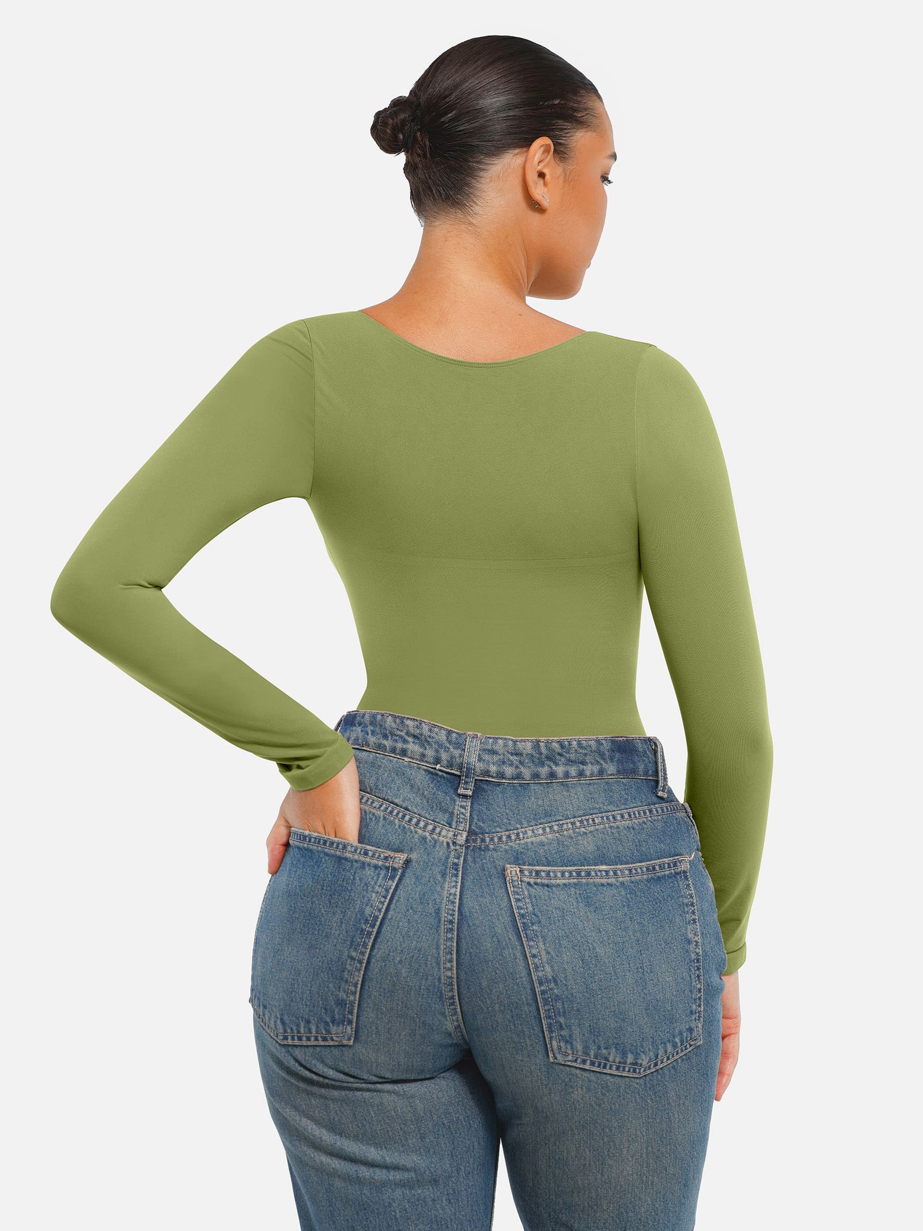 Lume Lingerie Seamless Long Sleeve Tummy Control Thong Bodysuit