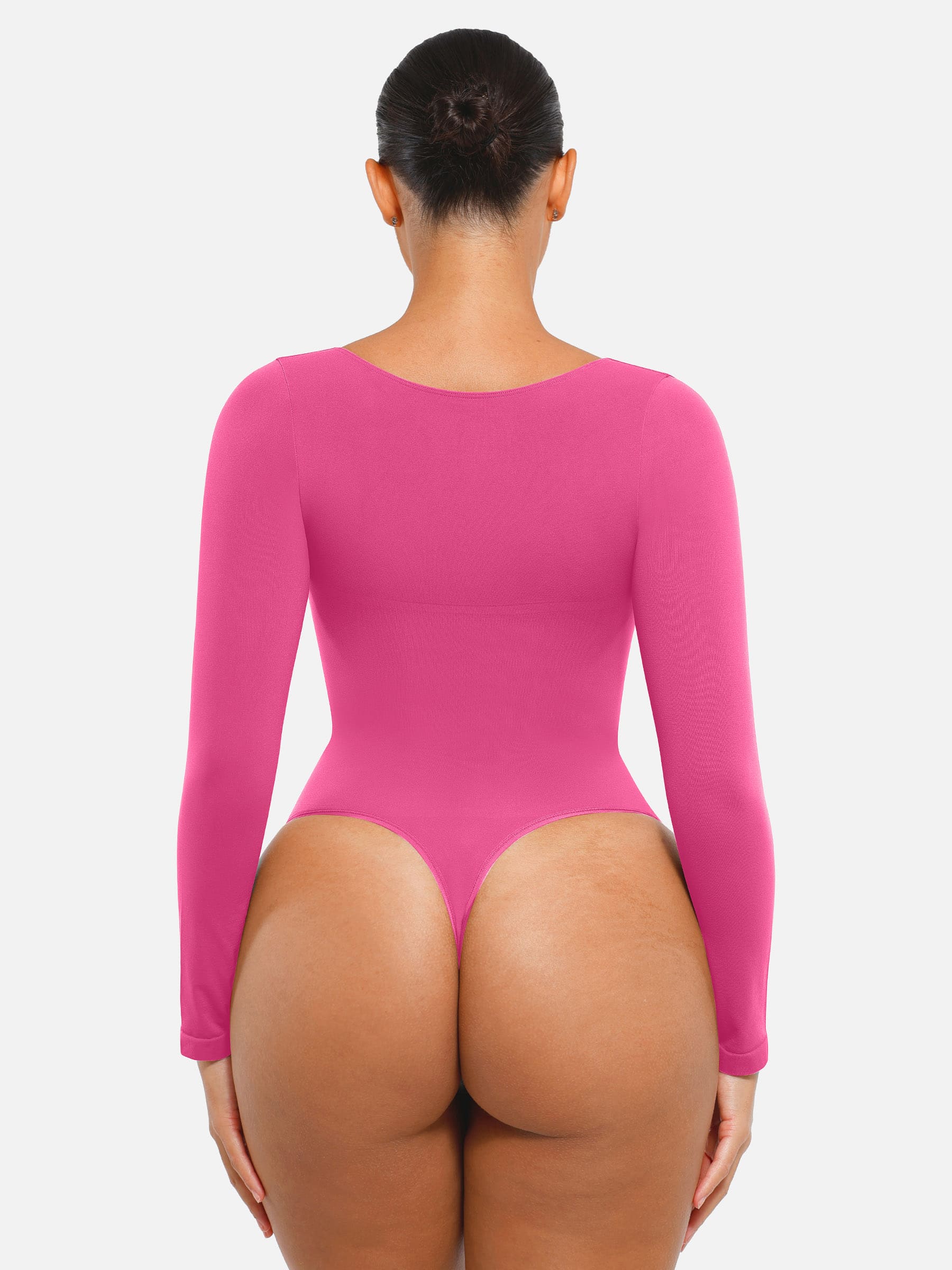 Lume Lingerie Seamless Long Sleeve Tummy Control Thong Bodysuit