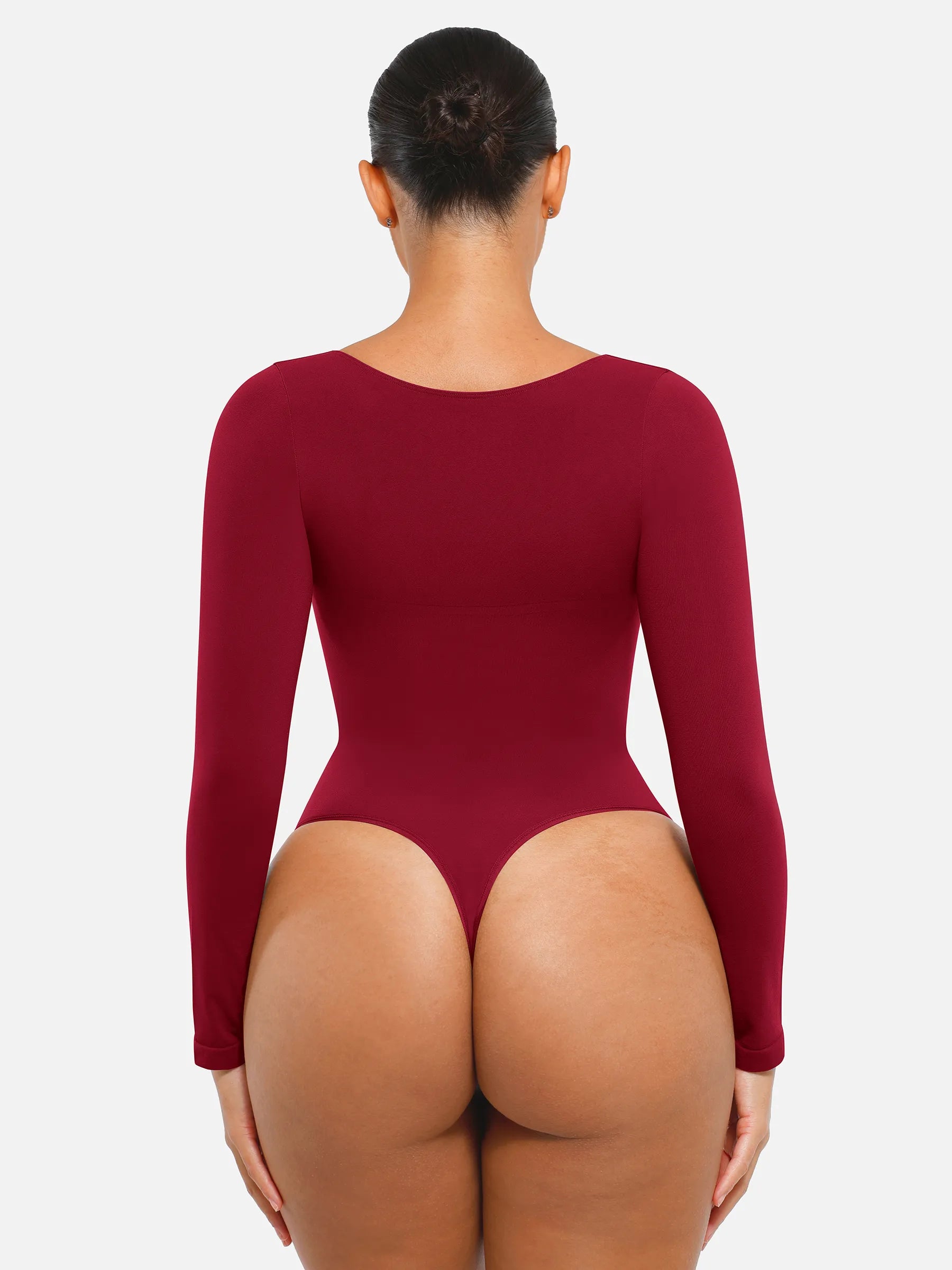 Lume Lingerie Seamless Long Sleeve Tummy Control Thong Bodysuit