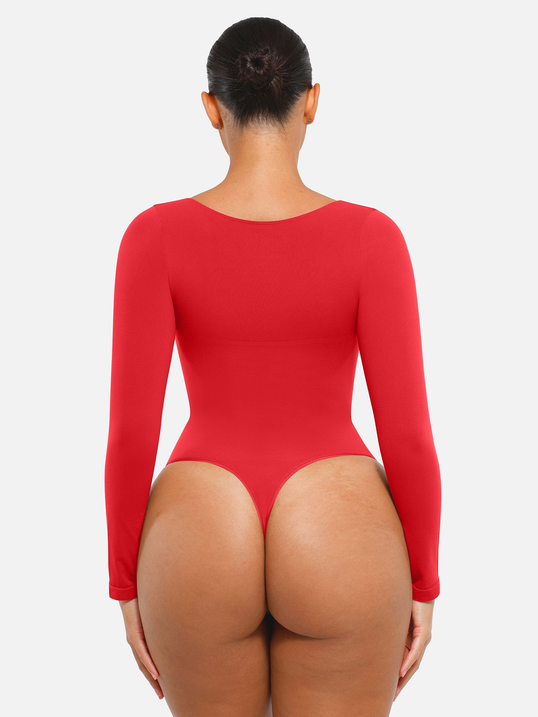 Lume Lingerie Seamless Long Sleeve Tummy Control Thong Bodysuit