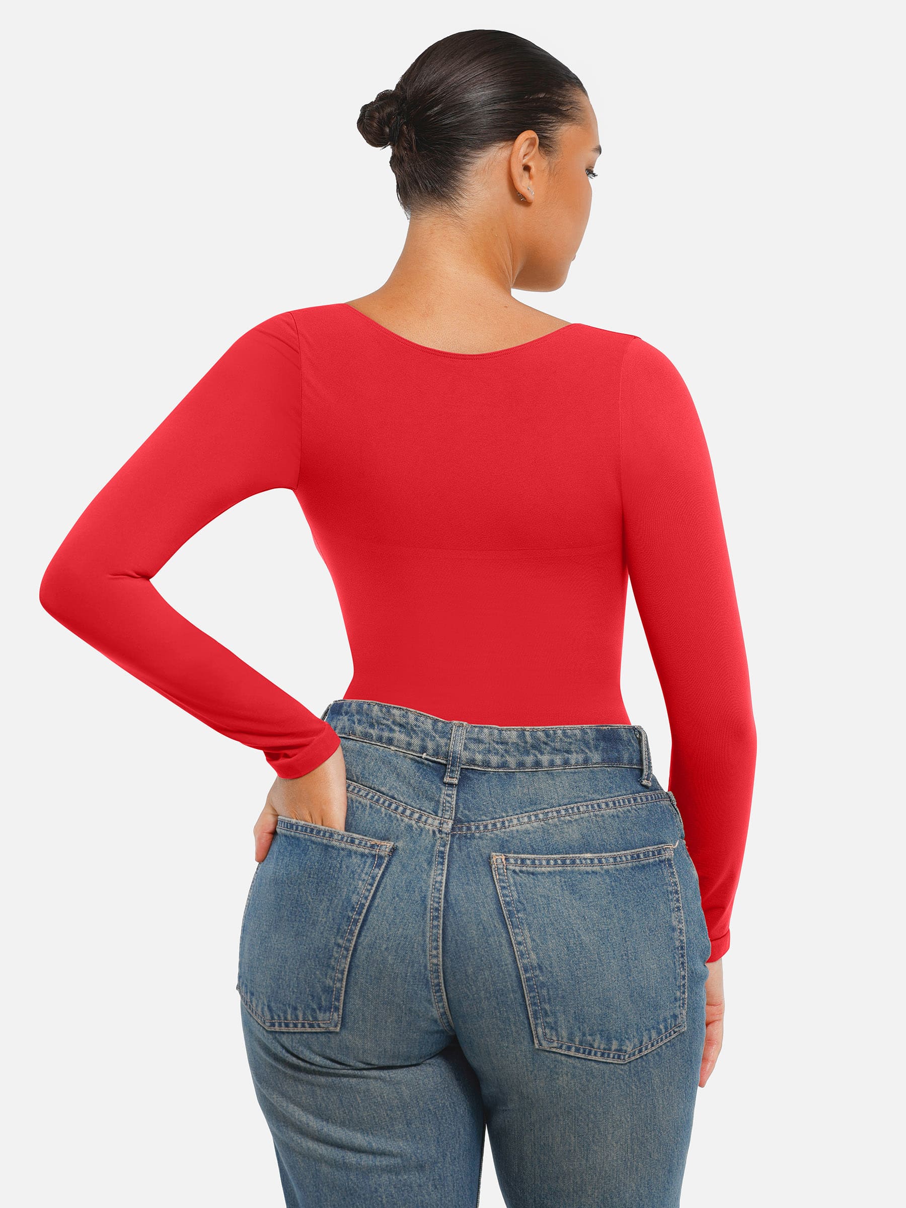 Lume Lingerie Seamless Long Sleeve Tummy Control Thong Bodysuit