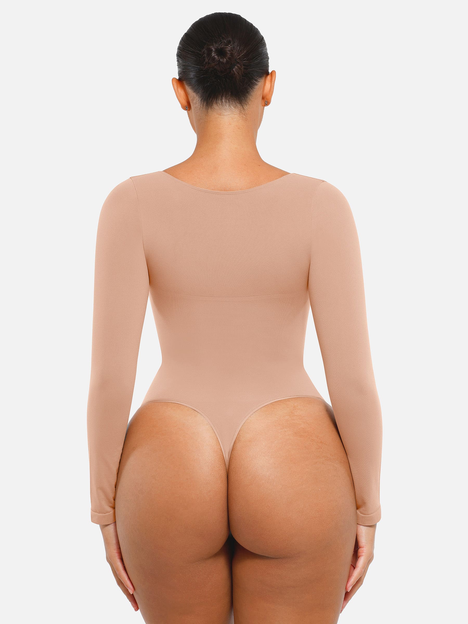Lume Lingerie Seamless Long Sleeve Tummy Control Thong Bodysuit