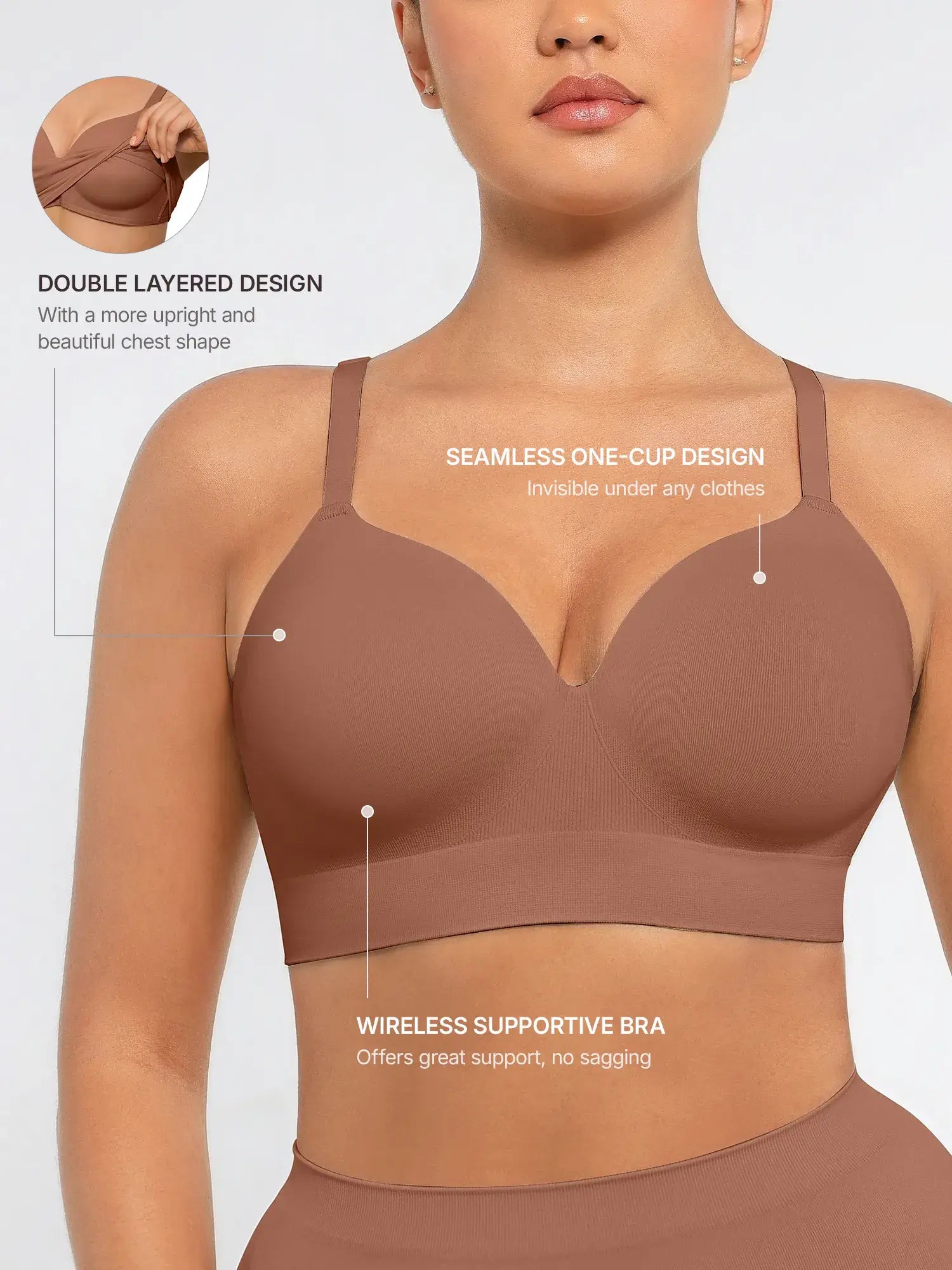 Lume Lingerie Wireless Push-Up Seamless Comfort Full Coverage Bra