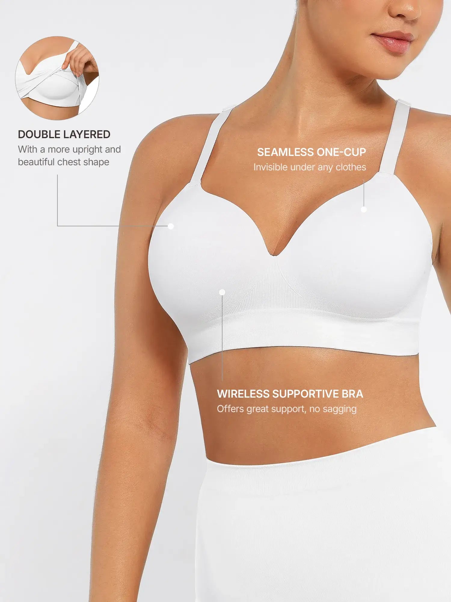 Lume Lingerie Wireless Push-Up Seamless Comfort Full Coverage Bra