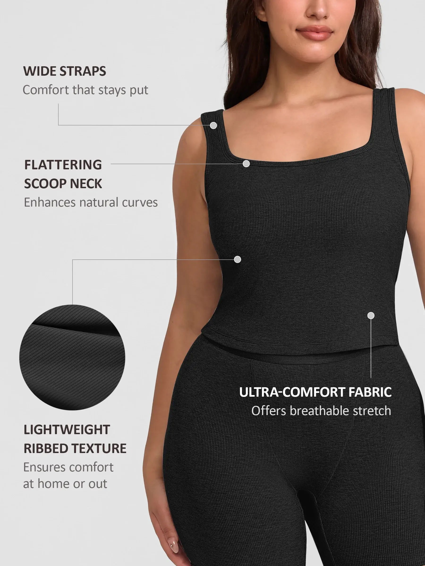 lumelingeri Breathable Ribbed Sleeveless Tank Top