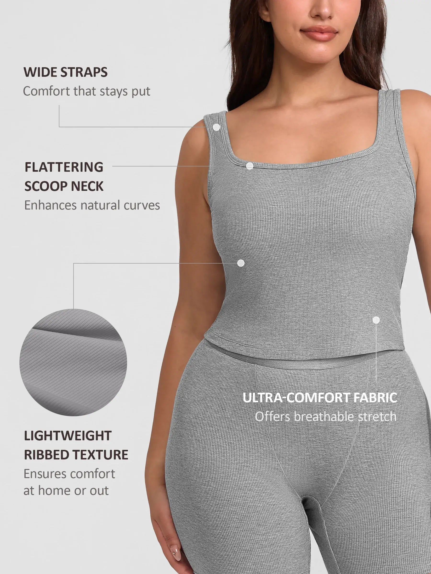 lumelingeri Breathable Ribbed Sleeveless Tank Top