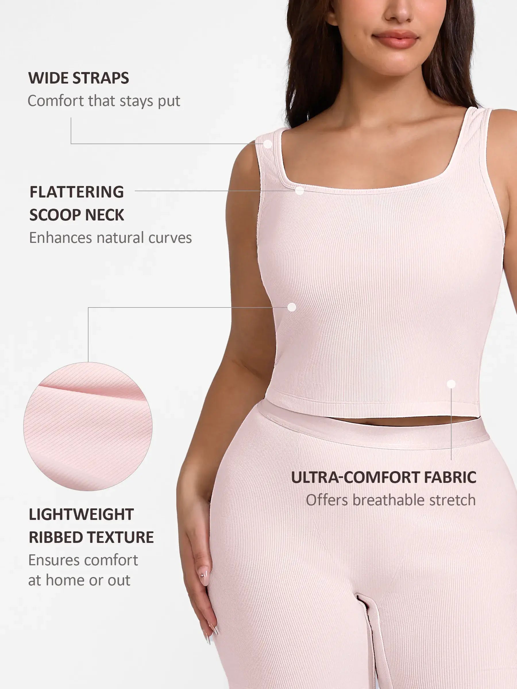 lumelingeri Breathable Ribbed Sleeveless Tank Top