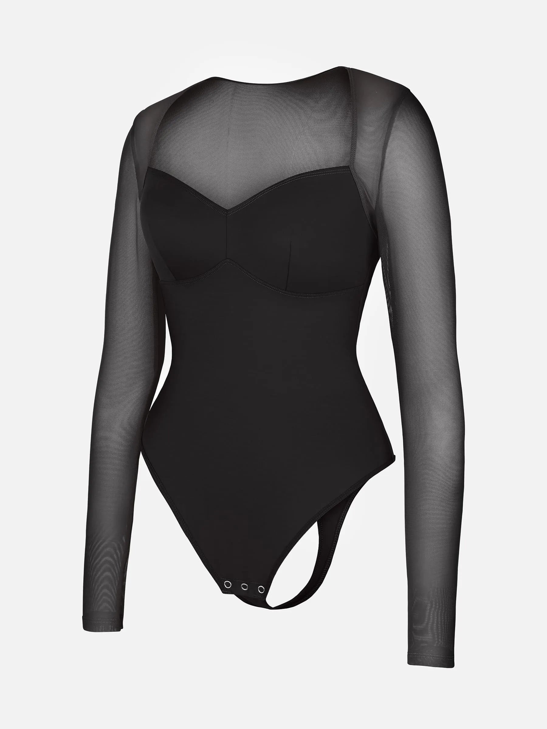 Lume Lingerie Mesh Panel V-Neck Bodysuit