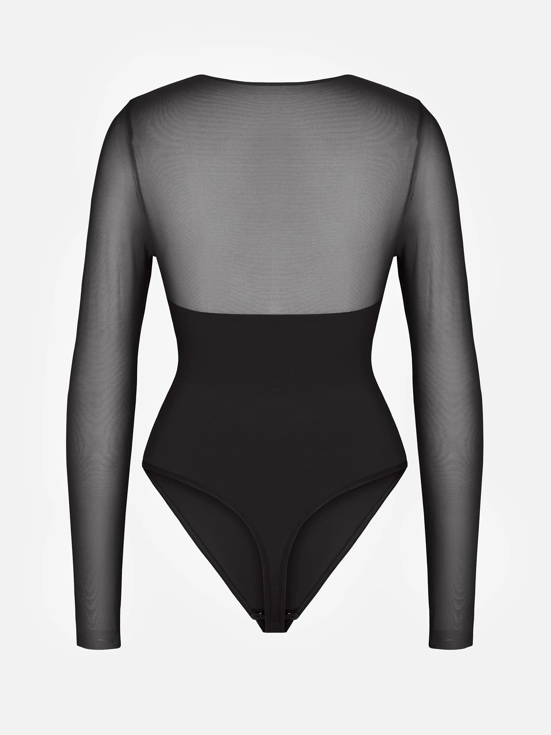 Lume Lingerie Mesh Panel V-Neck Bodysuit