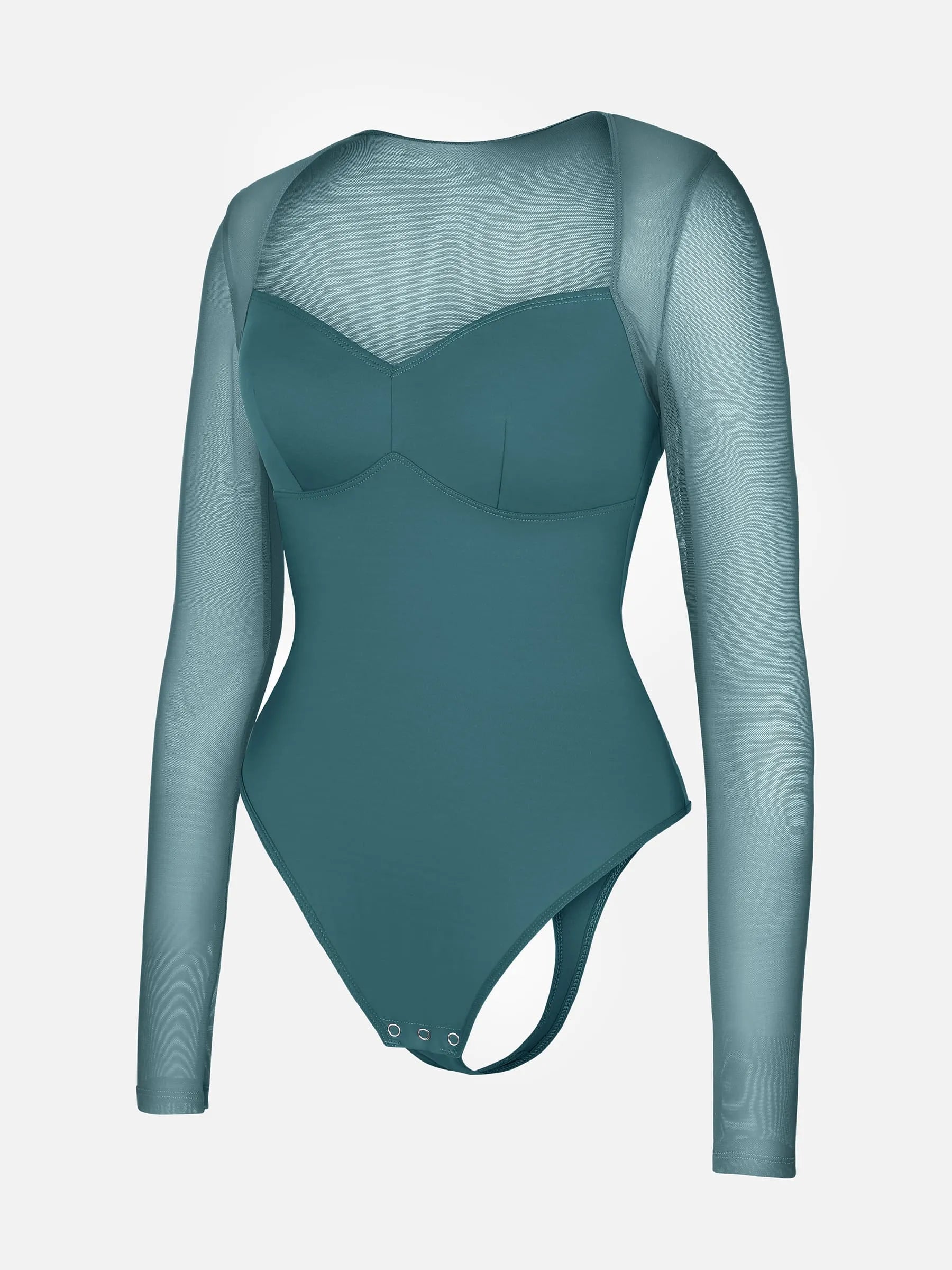 Lume Lingerie Mesh Panel V-Neck Bodysuit