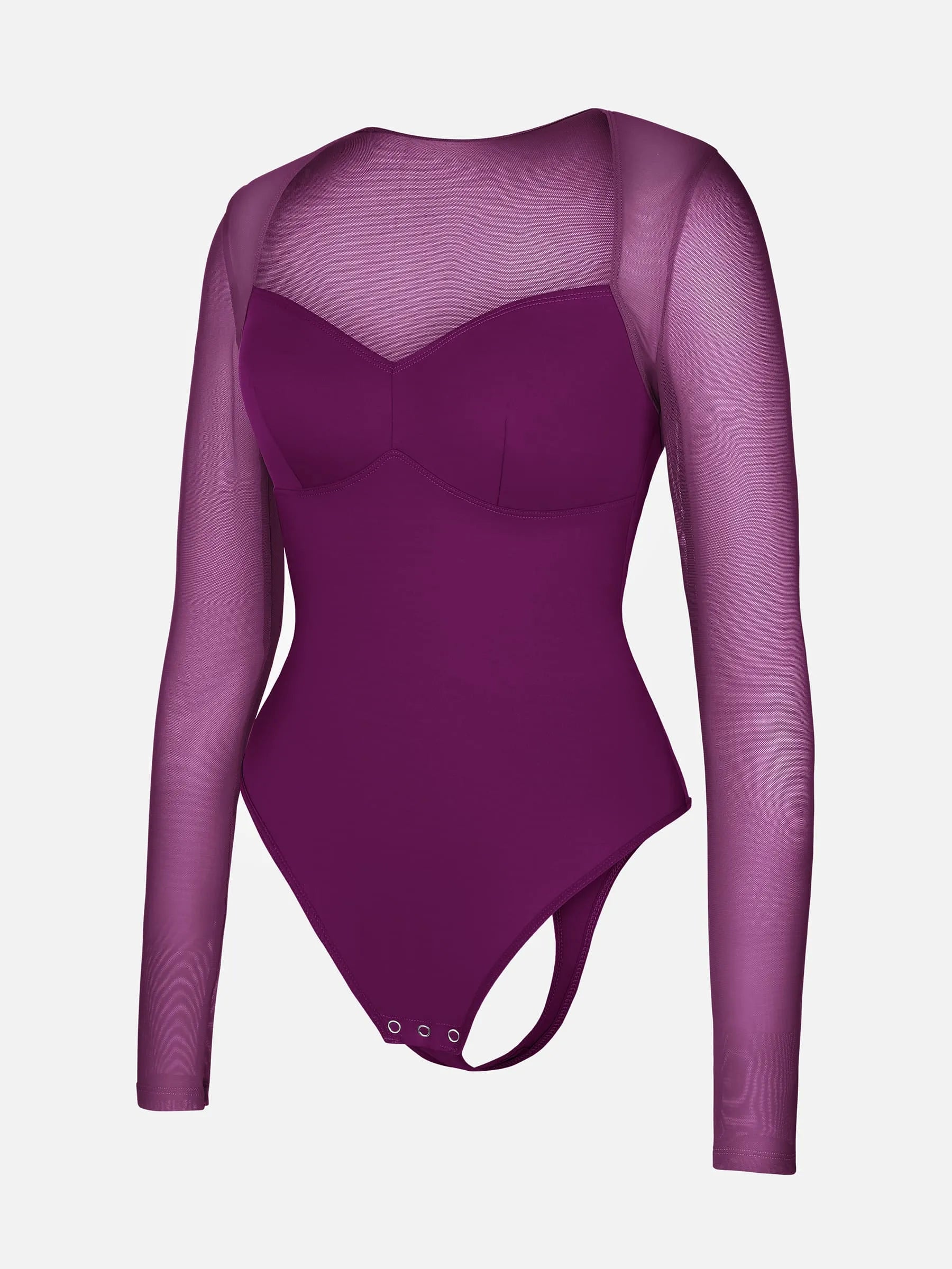 Lume Lingerie Mesh Panel V-Neck Bodysuit