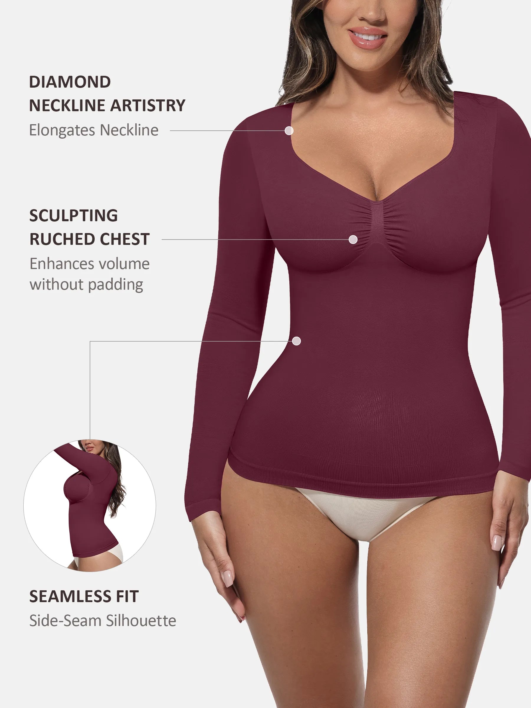 lumelingeri Seamless Long-Sleeve Everyday Shaper Top