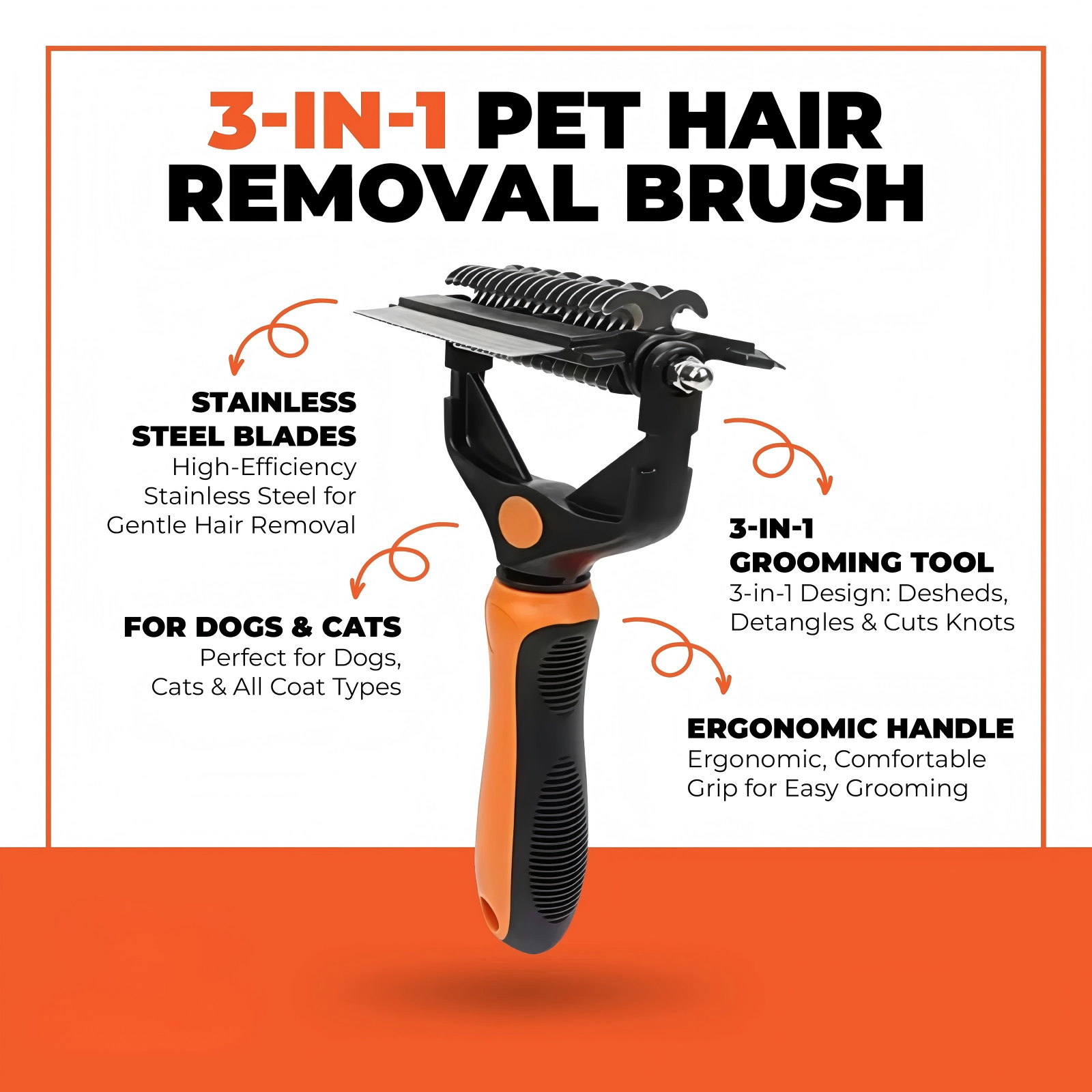 3-in-1 Pet Hair Removal Brush