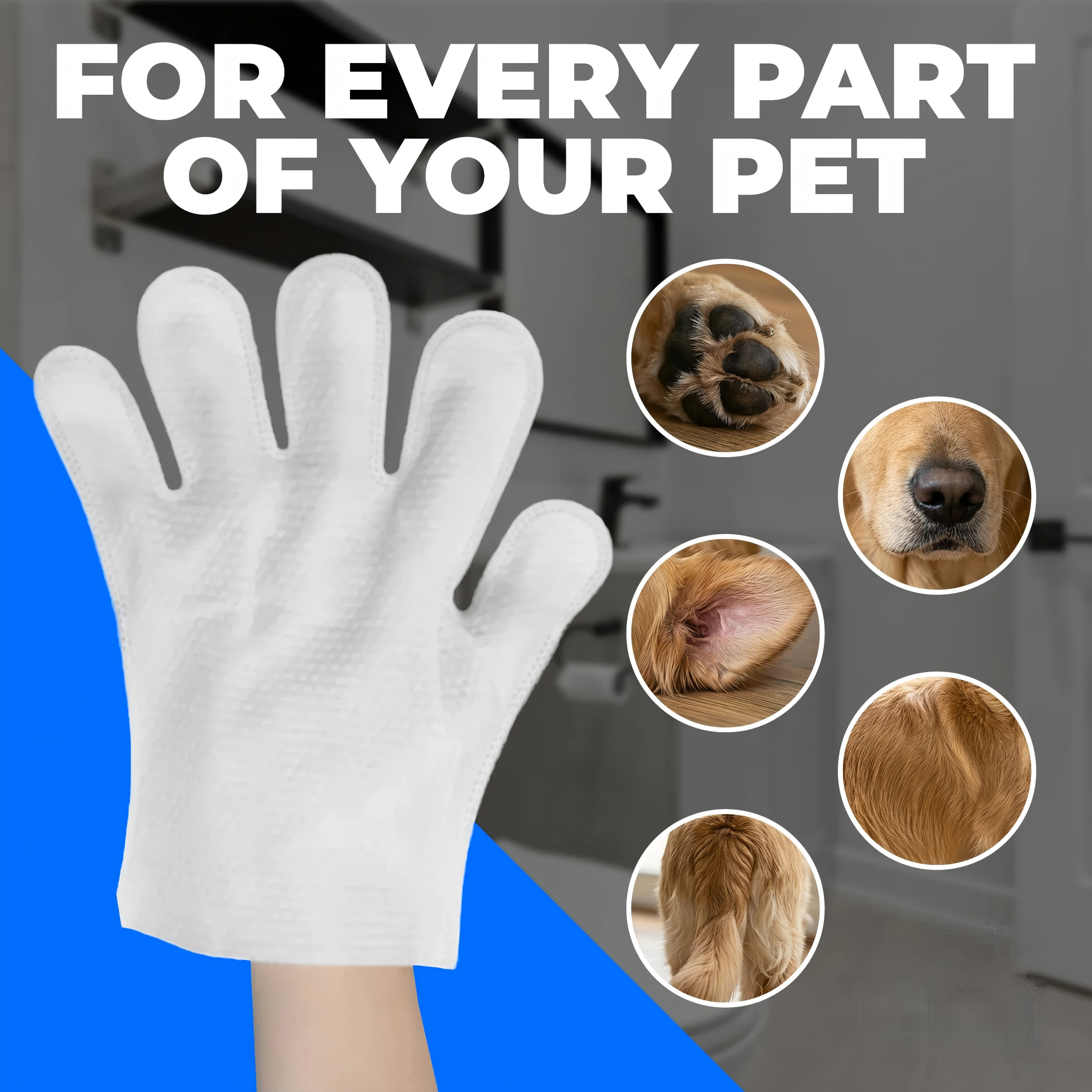 Pet Wiping Gloves (6 Pack)