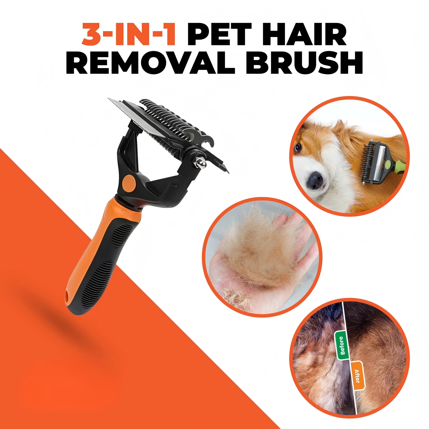 3-in-1 Pet Hair Removal Brush