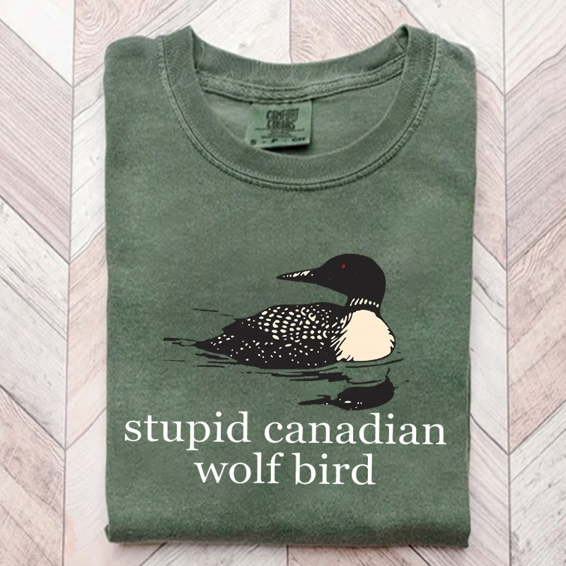 Stupid Canadian Wolf Bird Romance Hockey T-shirt/Sweatshirt