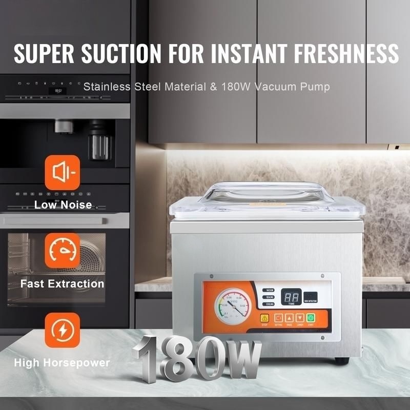 Chamber Vacuum Sealer, Powerful Sealing, Vacuum Packing Machine for Wet Foods & Meats, Home & Commercial Use