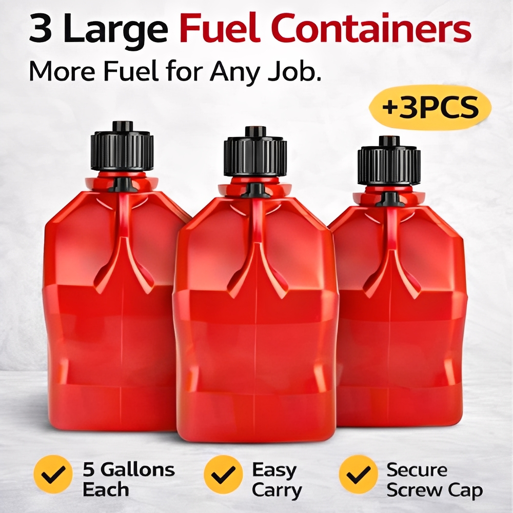 3-Pack Utility Jugs with Cordless Battery Liquid Transfer Pump for Fuel, Water & Automotive Use