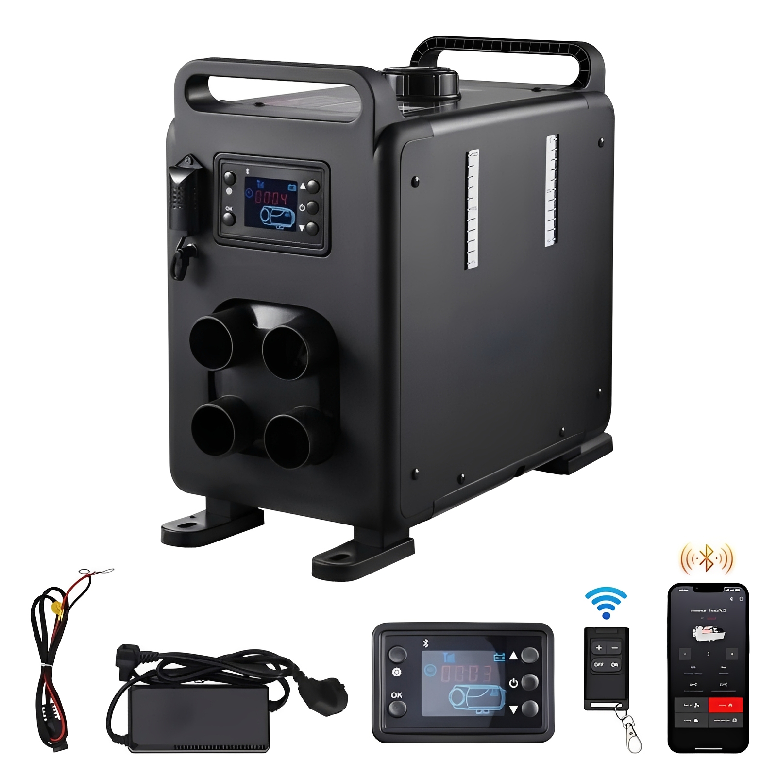 8KW Diesel Air Heater, 12–24V All-in-One Unit with 110V Adapter & CO A