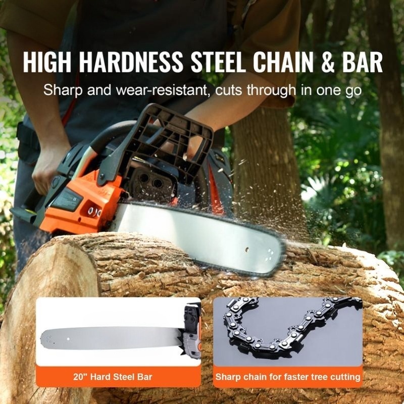 Powerful Gasoline Chainsaw – Perfect for Cutting Trees, Branches & Firewood | Ideal for Farm, Garden & Forest Work