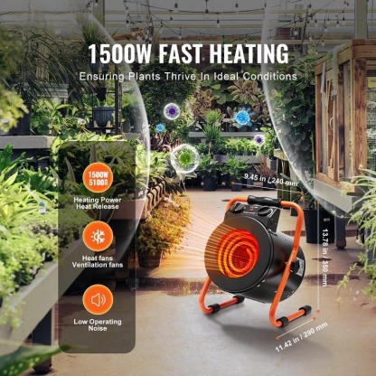 1500W Greenhouse Heater with Thermostat