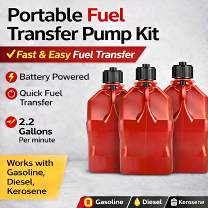 3-Pack Utility Jugs with Cordless Battery Liquid Transfer Pump for Fuel, Water & Automotive Use