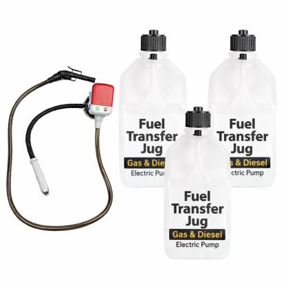 3-Pack Utility Jugs with Cordless Battery Liquid Transfer Pump for Fuel, Water & Automotive Use