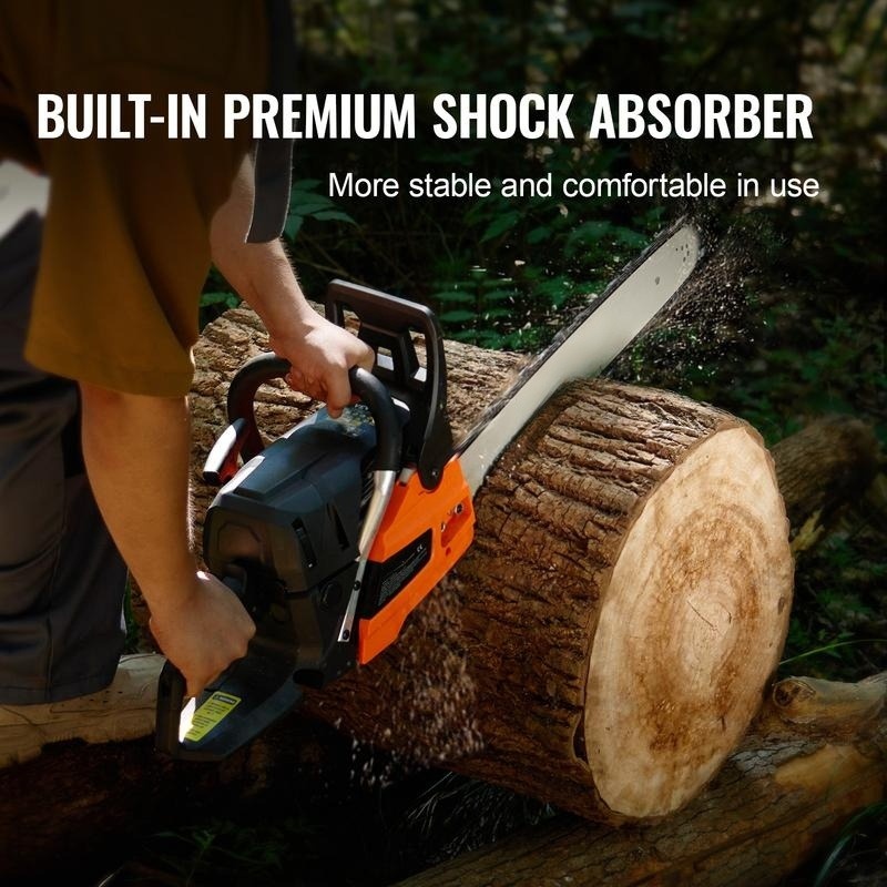 Powerful Gasoline Chainsaw – Perfect for Cutting Trees, Branches & Firewood | Ideal for Farm, Garden & Forest Work