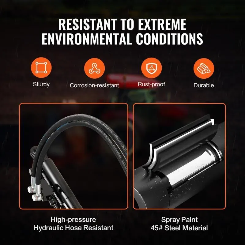 Hydraulic Top Link Cat. 2-2 8-5/16 in 19-11/16~28 in with 2 Hoses & G3/8" Check Valve Heavy Duty Metal High Quality Hardware for Tractors