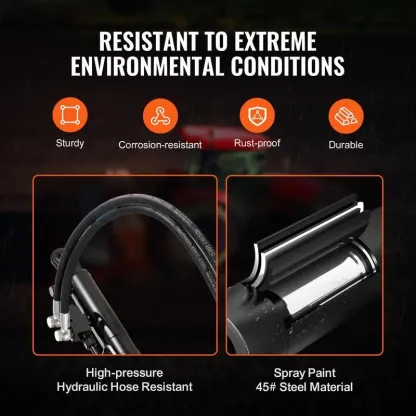 Hydraulic Top Link Cat. 2-2 8-5/16 in 19-11/16~28 in with 2 Hoses & G3/8" Check Valve Heavy Duty Metal High Quality Hardware for Tractors
