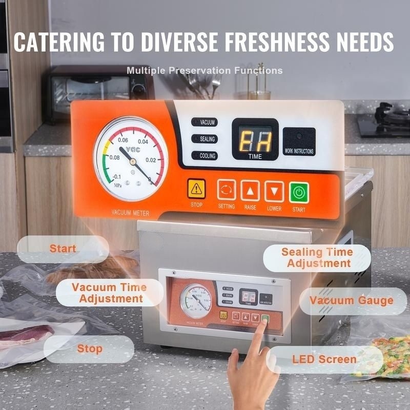Chamber Vacuum Sealer, Powerful Sealing, Vacuum Packing Machine for Wet Foods & Meats, Home & Commercial Use