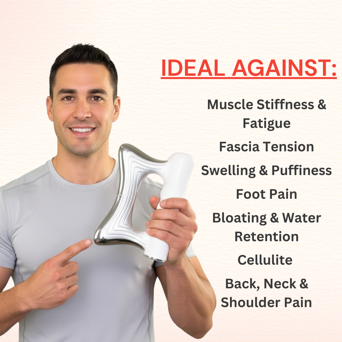 3-in-1 Fascia Relief System - Heat · Vibration · EMS