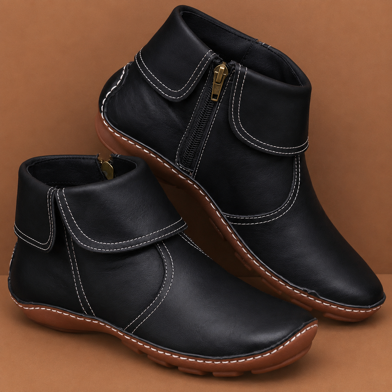 Women Premium Orthopedic Waterproof Marten‑Style Lace‑Up Ankle Boots