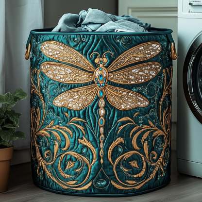 Elegant Dragonfly Quilted Laundry Basket GFTOHD10237