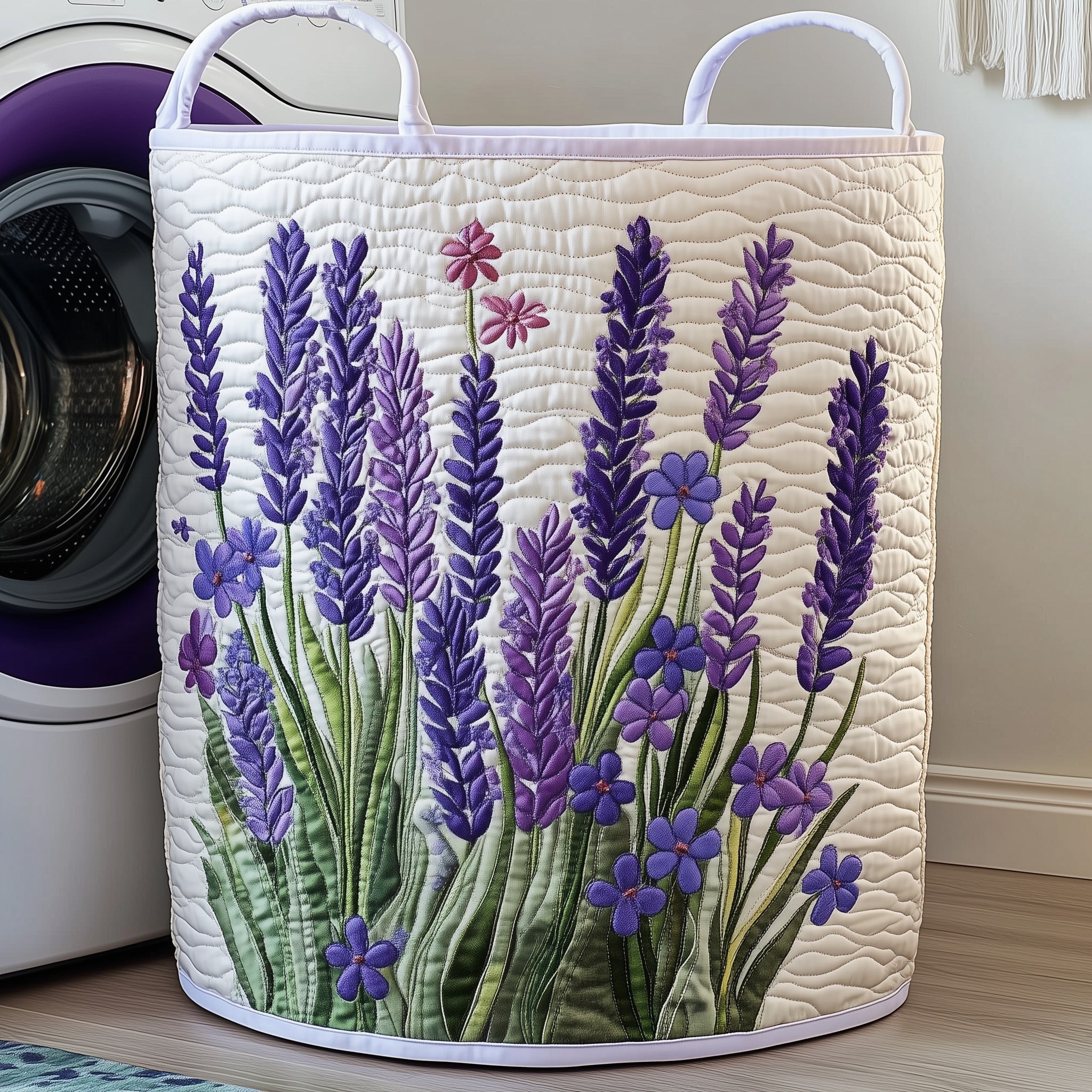 Lavender Quilted Laundry Basket GFTONT3192