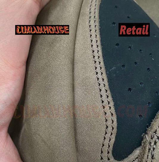 Travis Scott Jordan 1 Mocha Low suede LJR batch comparison 16