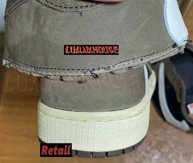 Travis Scott Jordan 1 Mocha Low suede comparison 1
