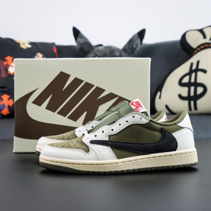 LJR Travis Scott x Air Jordan 1 Low 
"Medium Olive"  Travis Scott LJR